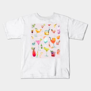 Pretty Cocktail Art Collage Kids T-Shirt